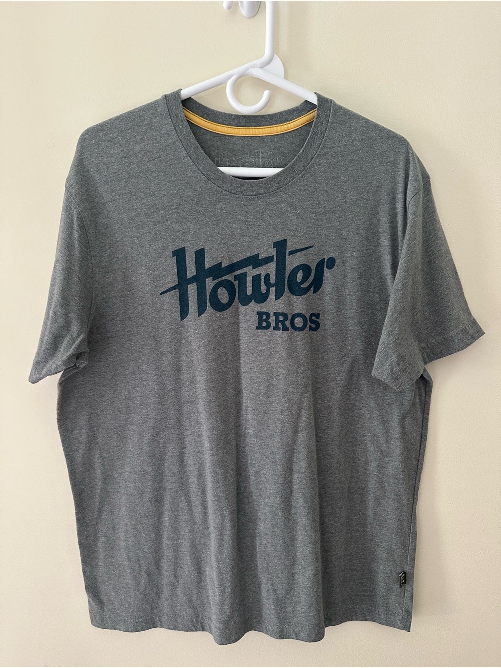 Howler Brothers Gray Tee with Navy Logo